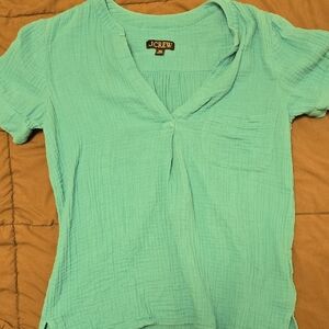 J. Crew Women's Turquoise Short Sleeve Top